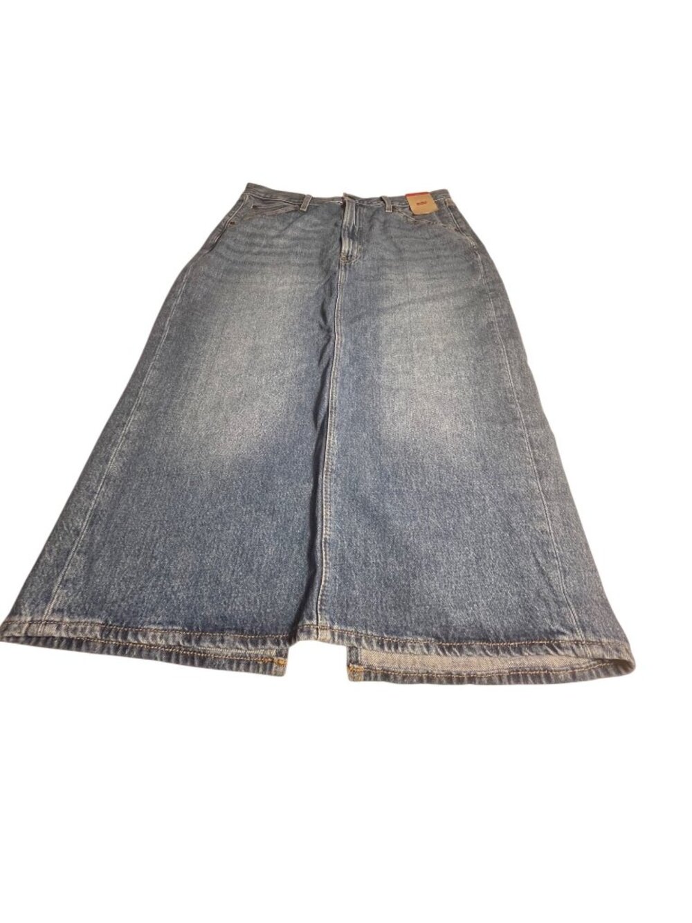 Levis Long Denim midi Skirt Women’s 32 medium Wash 100% Cotton MSRP $69.50